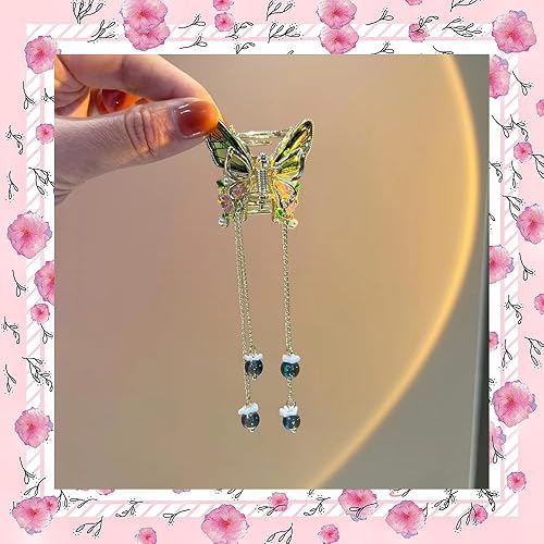 Miniatura 4 de 2 pinzas de mariposa para el cabello, pinzas de metal pequeñas de mariposa con perlas de diamantes de imitación, pinzas antideslizantes para peinar
