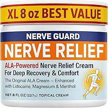 Neuropathy Nerve Relief Cream – Extra Large 8 oz – Maximum Strength for Feet Hands Legs Toes Back – Natural Ingredients Arnica Aloe Vera MSM Vitamins – Fast-Acting Soothing Relief – Super Value 8 oz