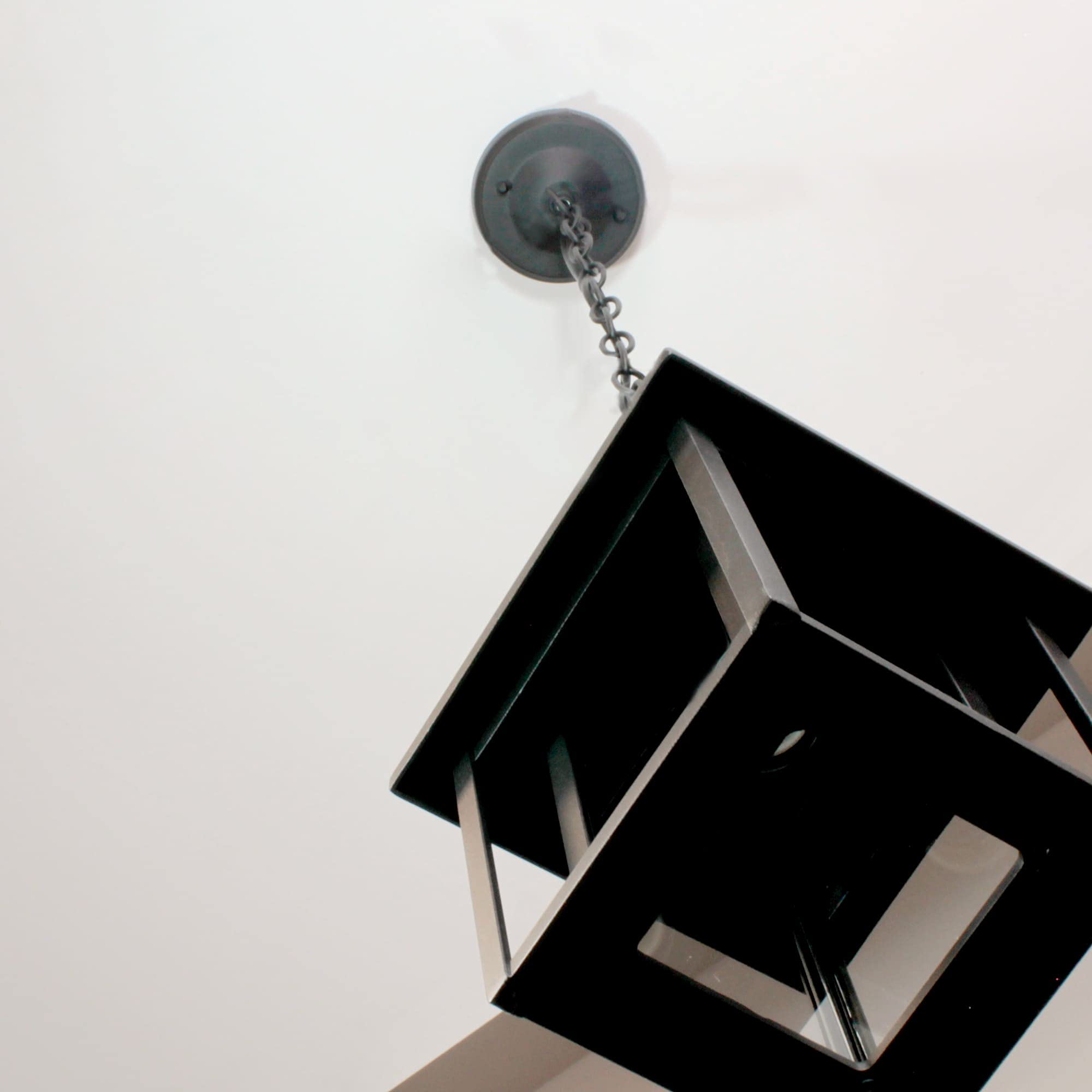 wonderlamp - Lámpara colgante exterior Avenida, 1xE27, Máx. 60 W, IP 23, Lámpara Vintage, forma de Farol con cristal, Negro