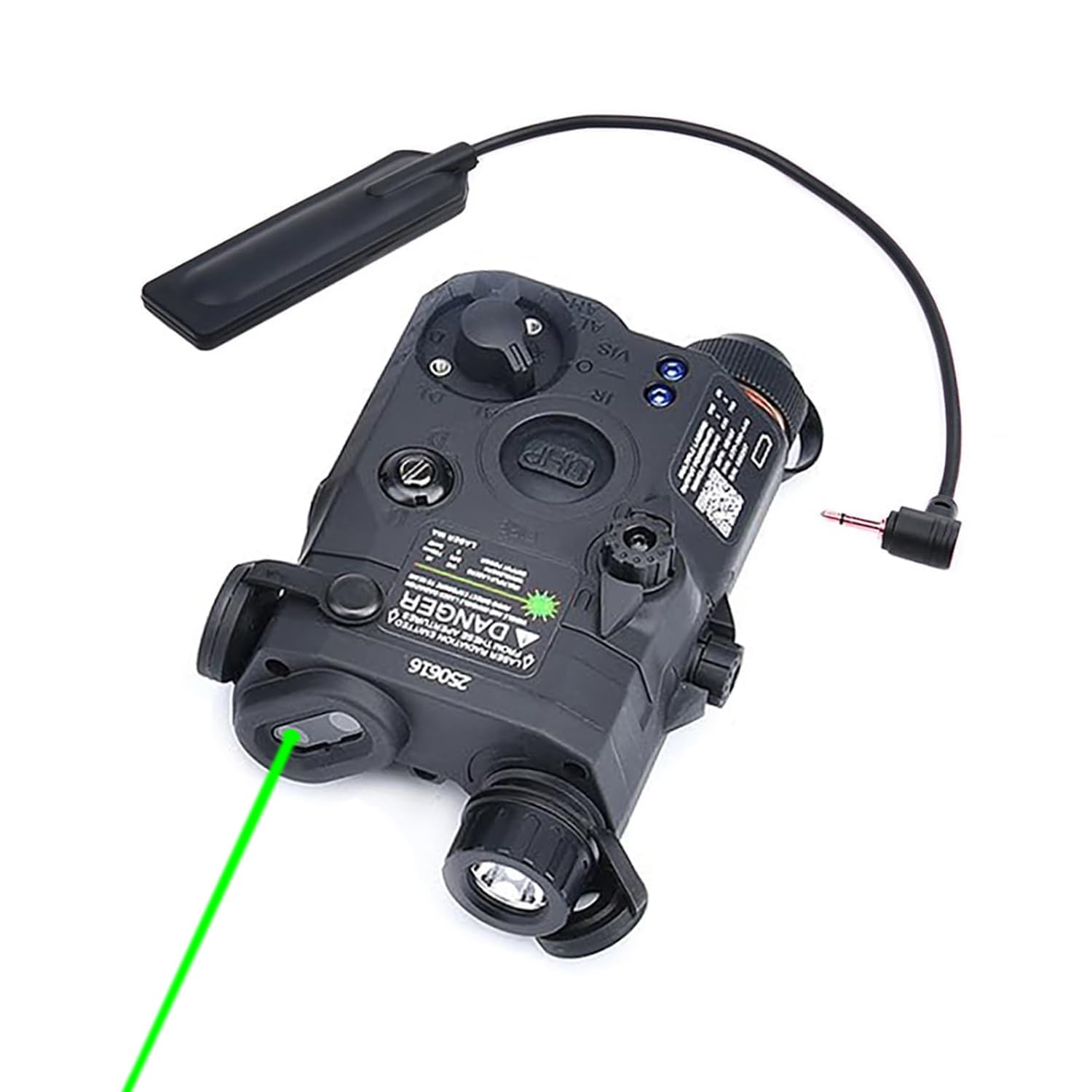 Plastic PEQ-15 Box Red/Green Laser Sights?with IR Laser + Laser Sight + IR Light Illuminator Night Vision Flashlight?with Pressure Switch?for 20mm Rail (Green Laser BK)