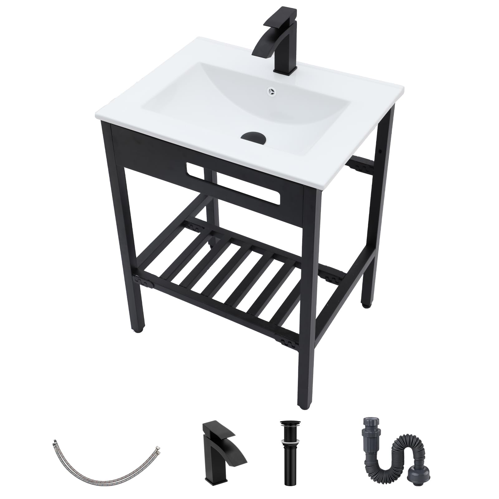 Soporte para lavabo artístico Kichae de 24x18 en cerámica para renovar baños modernos
