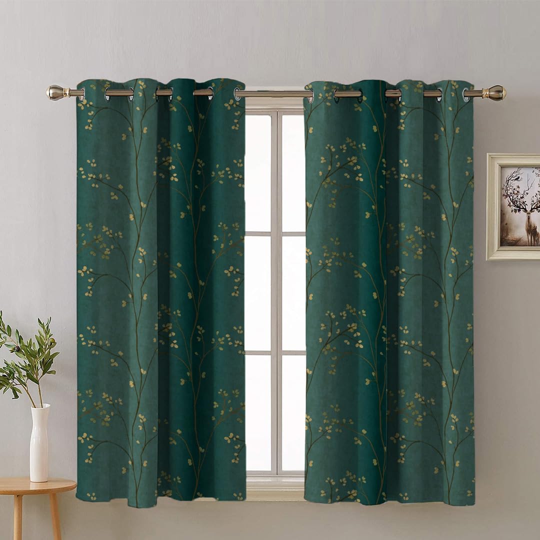 SPACES DRAPE STORY Premium Printed Blackout Curtain With Lining, Set Of 2, 5Ft Opaque Window Curtains, Green (B0C8B2LWD5) Amazon Price History, Amazon Price Tracker