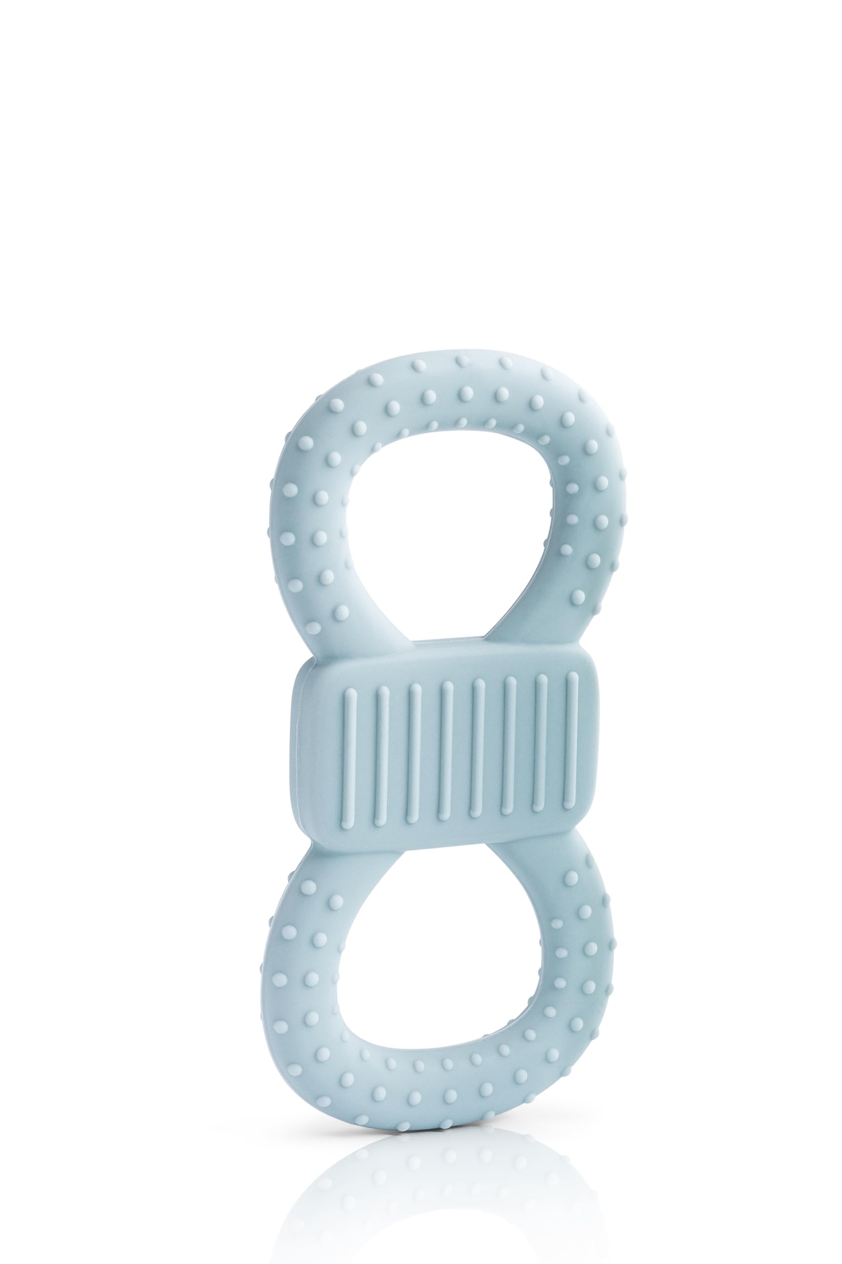 Mimiloo® Beißring für Babys, Silikon Zahnungshilfe mit Noppenstruktur, Türkis, Greifring Lernspielzeug Ab 3 Monaten, BPA-frei (Breeze)