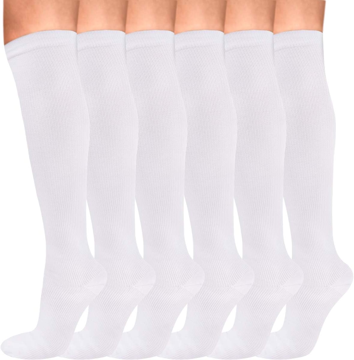 LighSele 6 Pairs Compression Socks for Women & Men, Compression Socks 15-20 mmHg