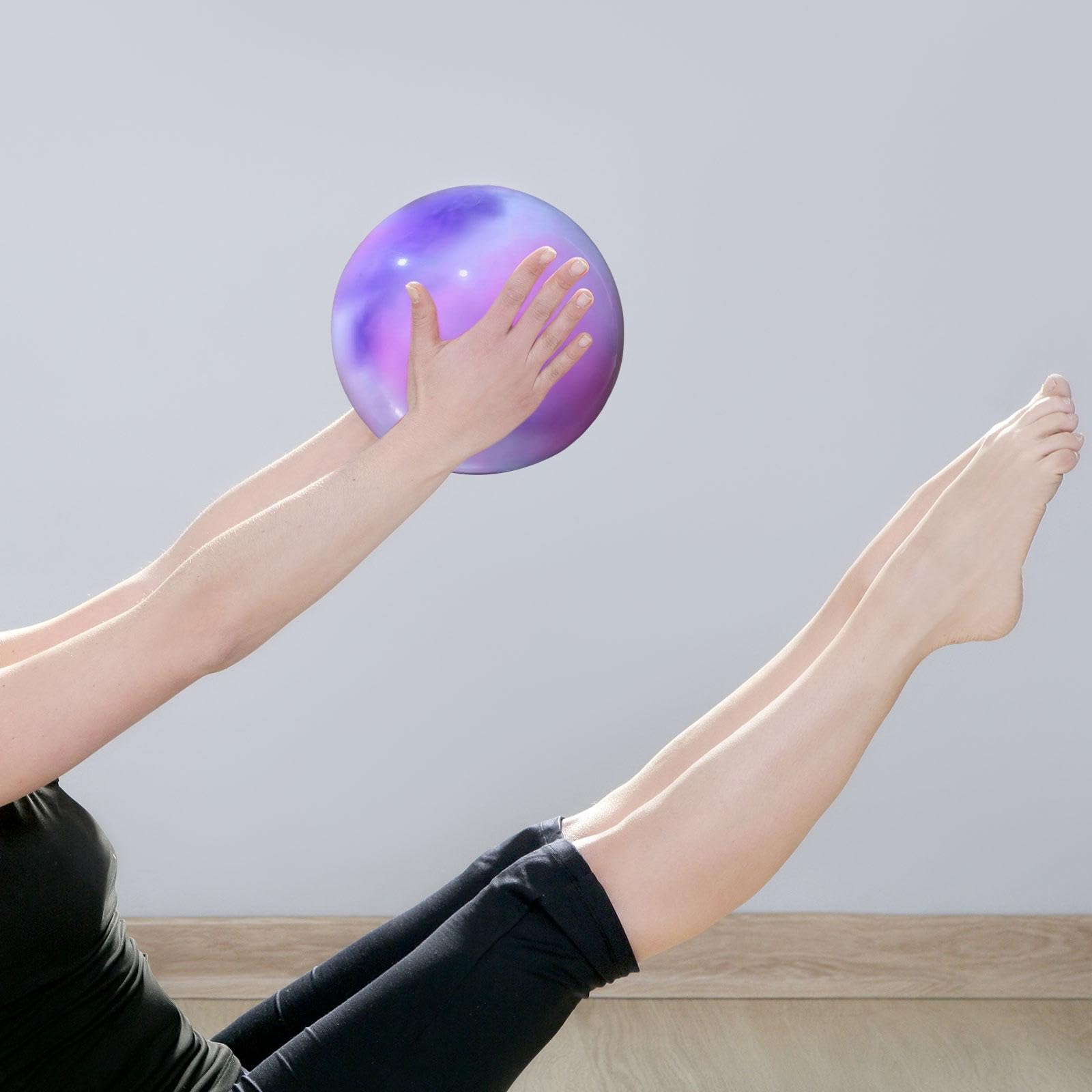 F Fityle Gymnastikball, Kleiner Pilates Ball, 18 cm Rutschfester Fitnessball rhythmischer Gymnastikball, professioneller Yoga Ball für Tanztraining, Gymnastik, Wettkampf und Workout, Rosa Lila