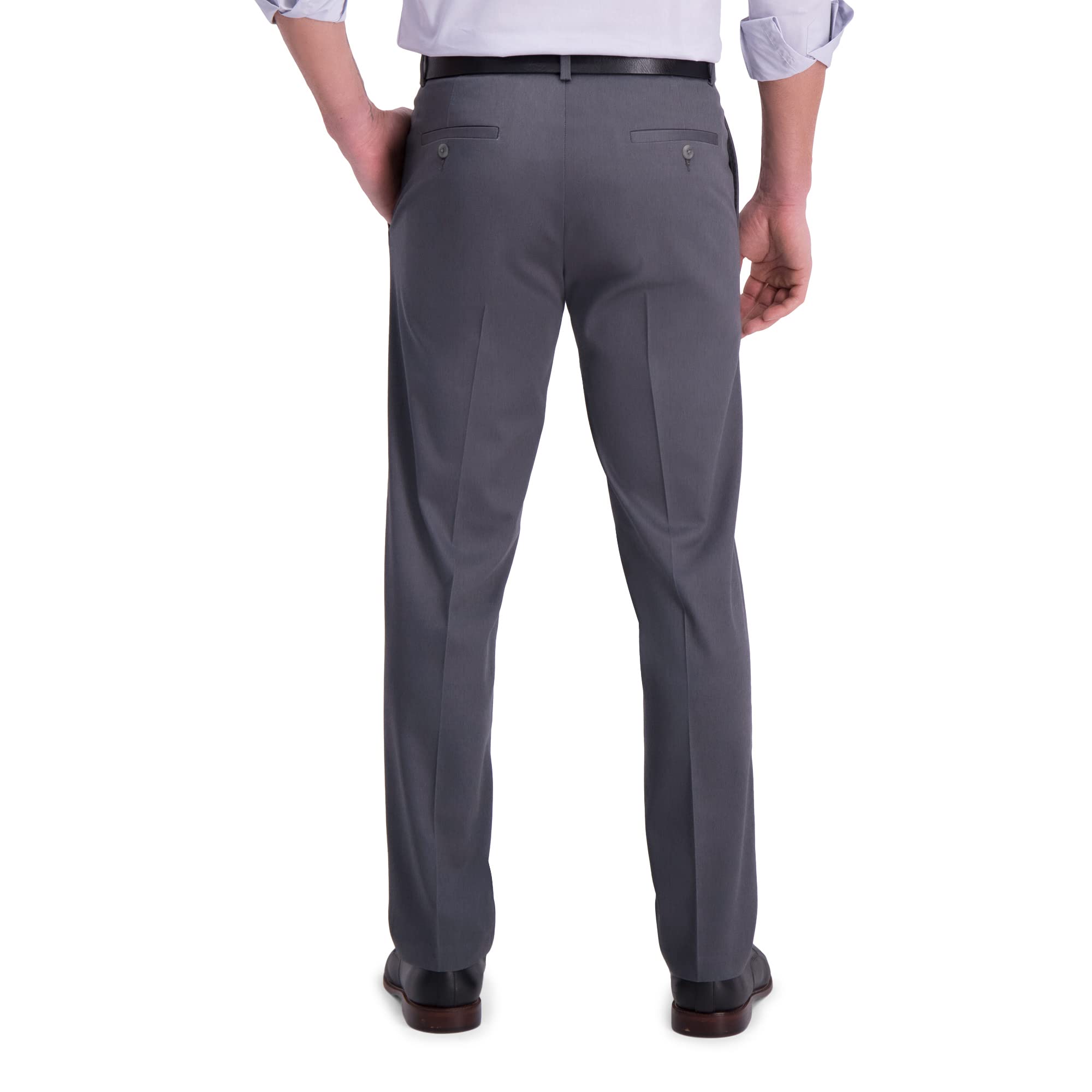 Haggar Khaki Straight Fit Flat Front Flex Waistband Casual Pant - Nieformalne spodnie Mężczyźni