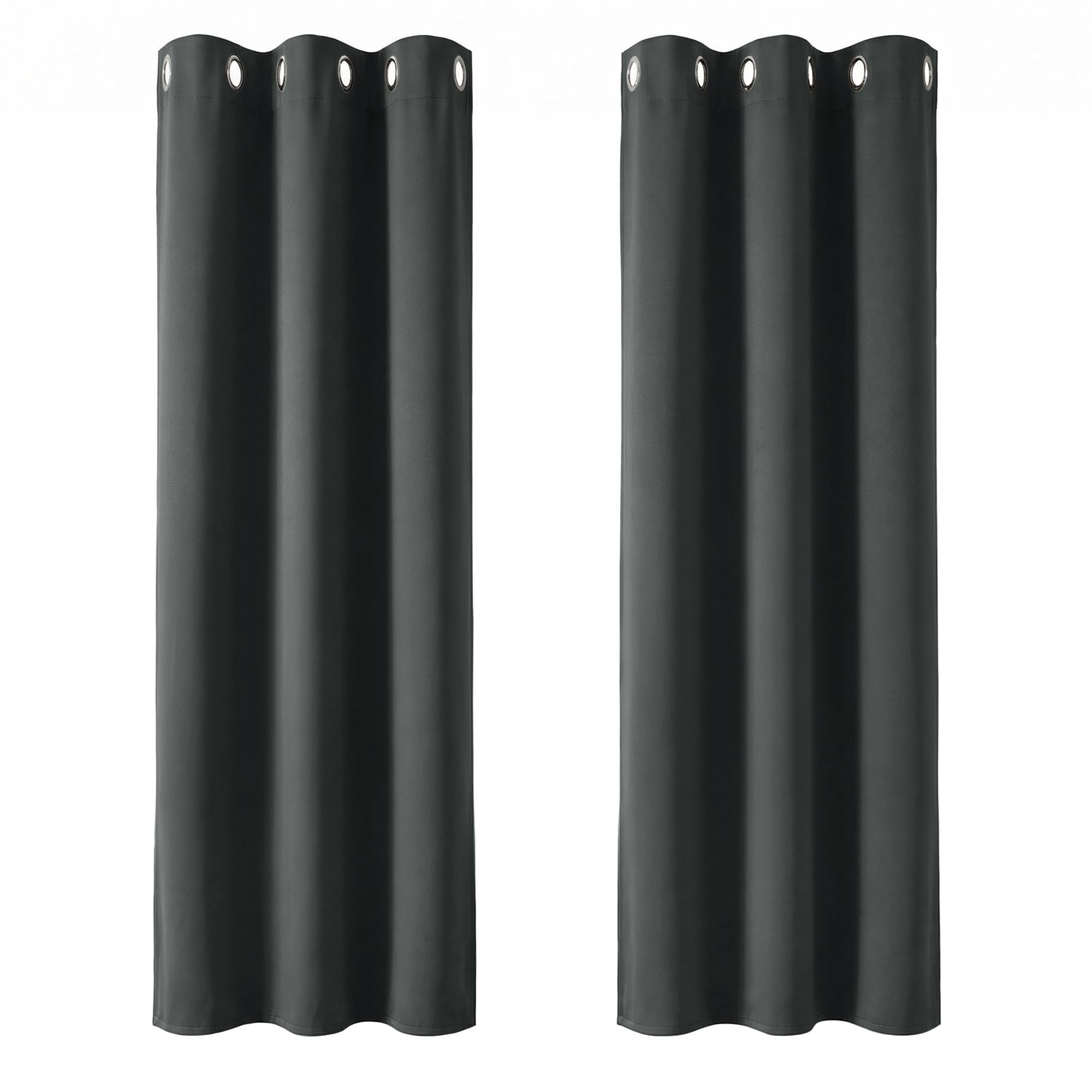 Deconovo Dark Grey Noise Reducation Curtains Eyelet Blackout Curtains Blackout Ring Top Curtains Nursery Curtains For Wedding 42 X 72 Inch 2 Panels