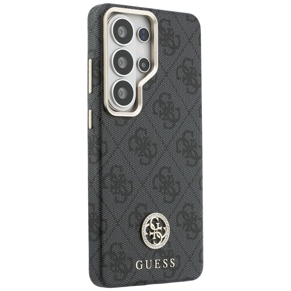 CG MOBILE Guess 4G Strass Logo Compatible avec MagSafe Coque pour iPhone Samsung Galaxy S26 Ultra (Noir)