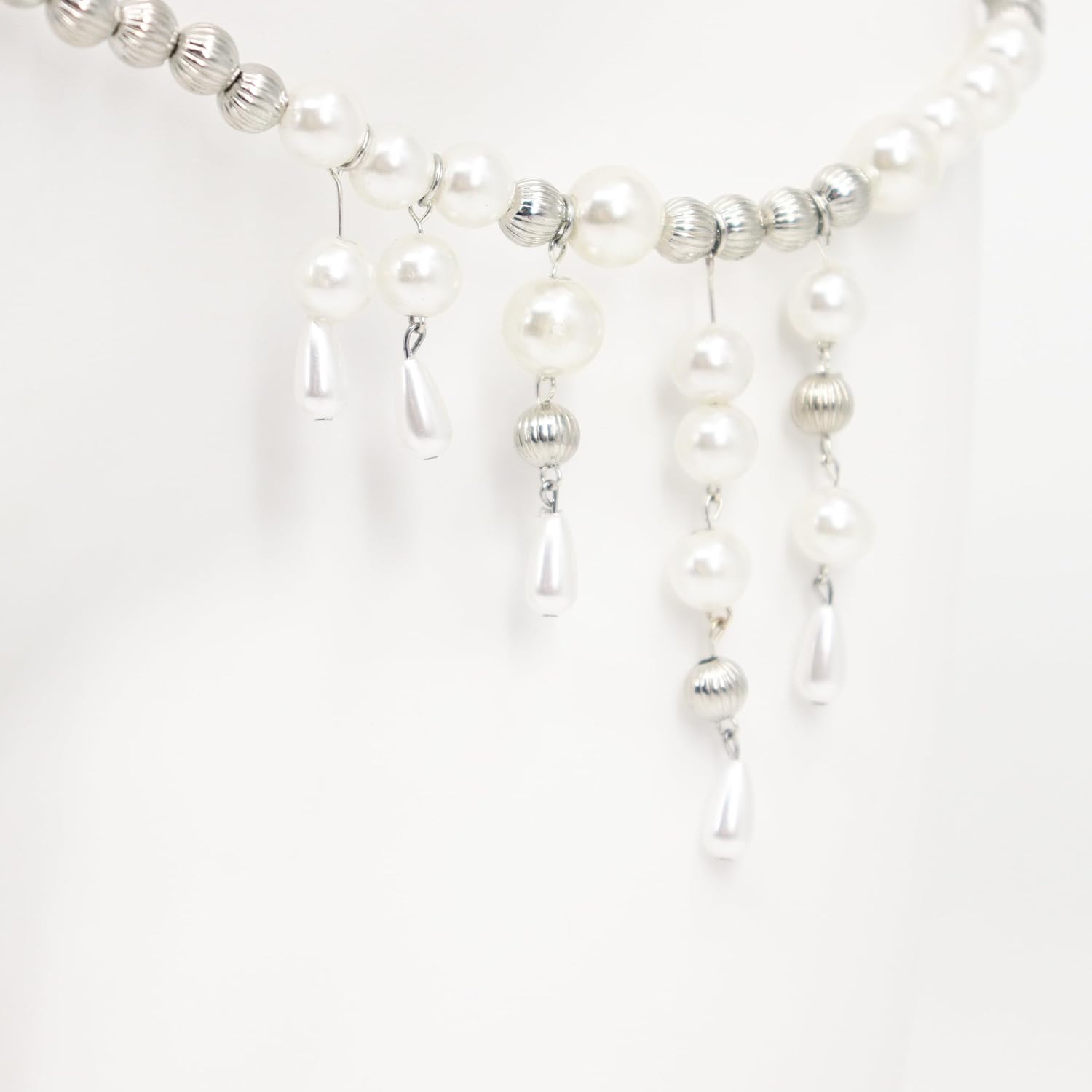 White Pearl Waist Chain, Beaded Body Jewelry, Wedding, Music Festival