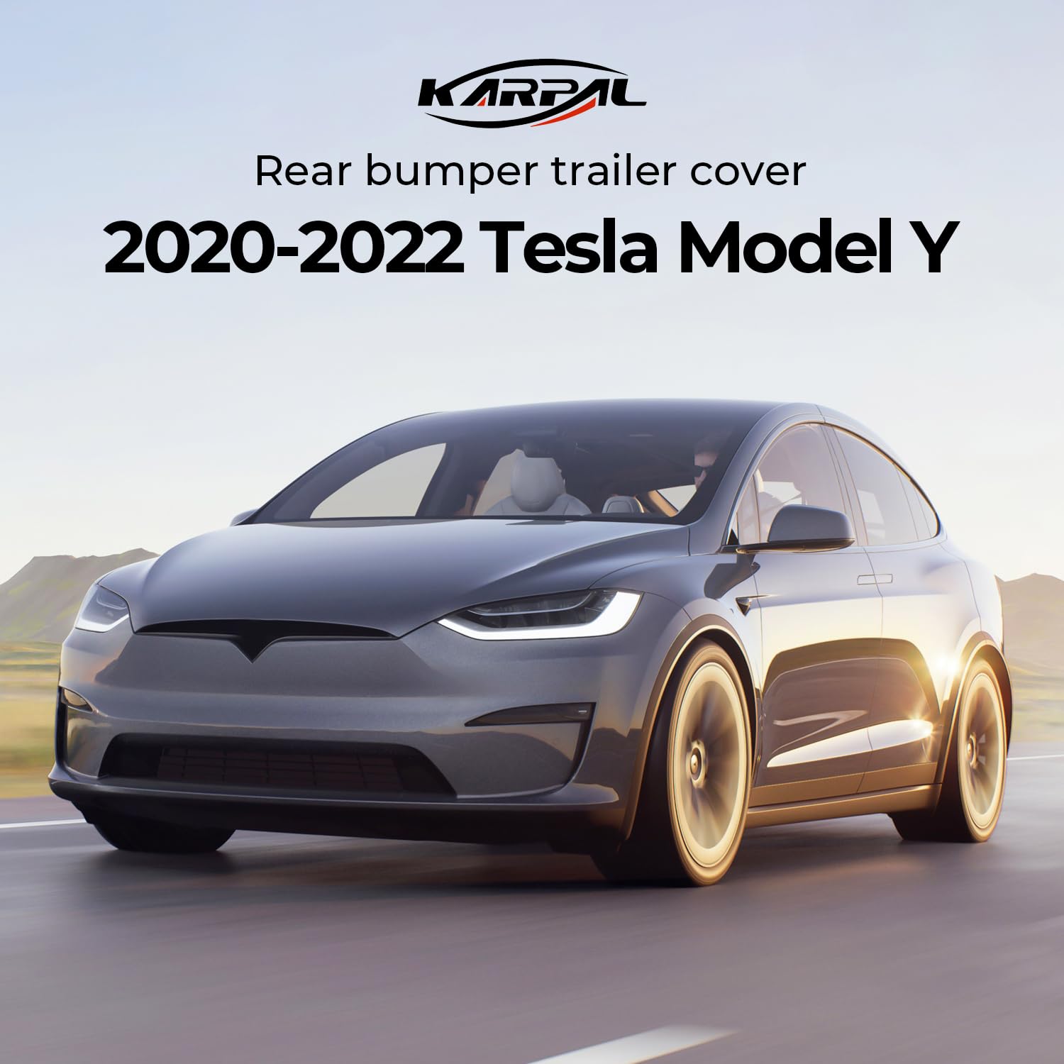KARPAL Rear Bumper Tow Hook Cover Trailer Cap Fit for Tesla Model Y 2020 2021 2022 Towing Eye Cap 1494426-00-A