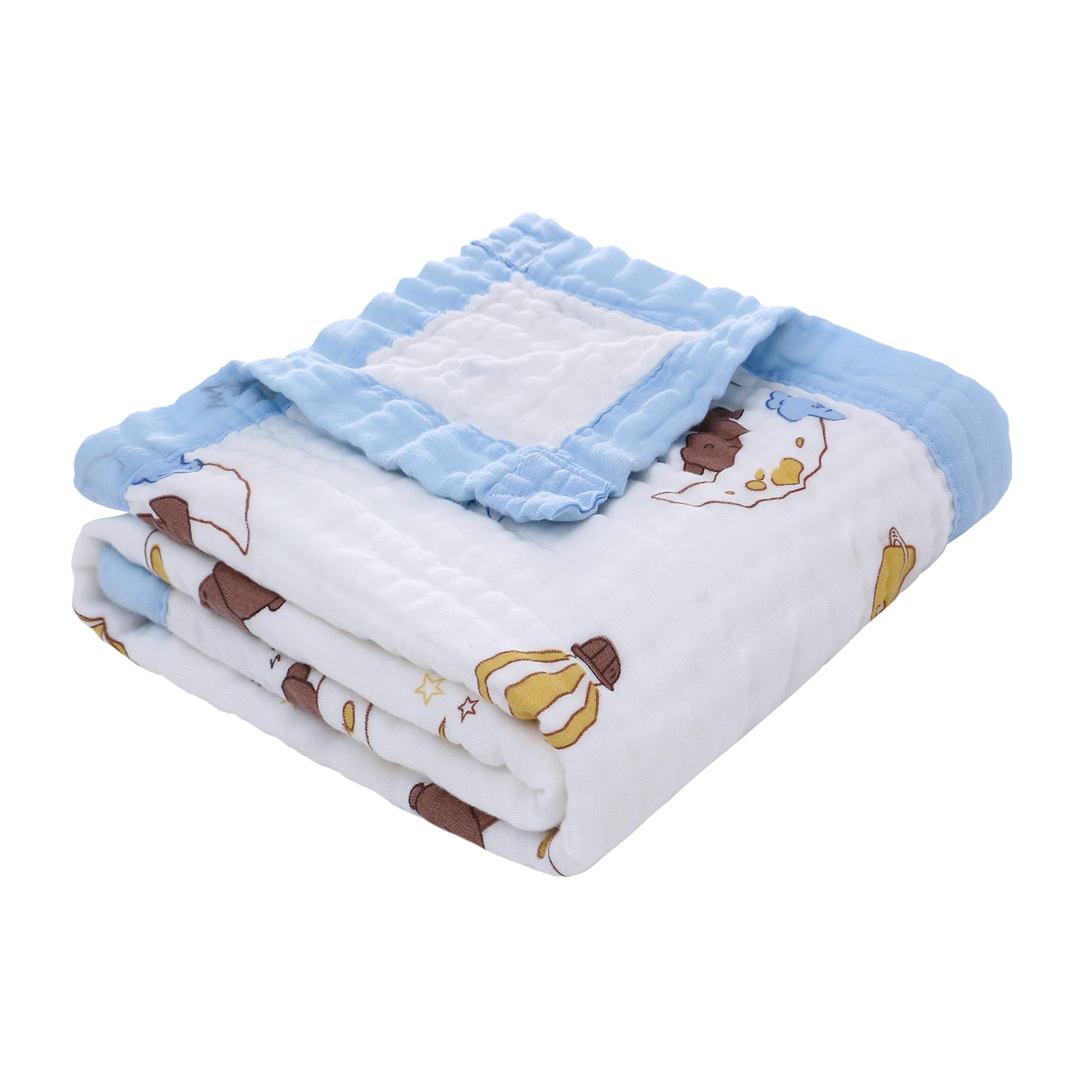 Coperta Neonato In Mussola Di Cotone 110x110 Cm – 6 Strati, Morbida, Unisex, Con Stampato Panda