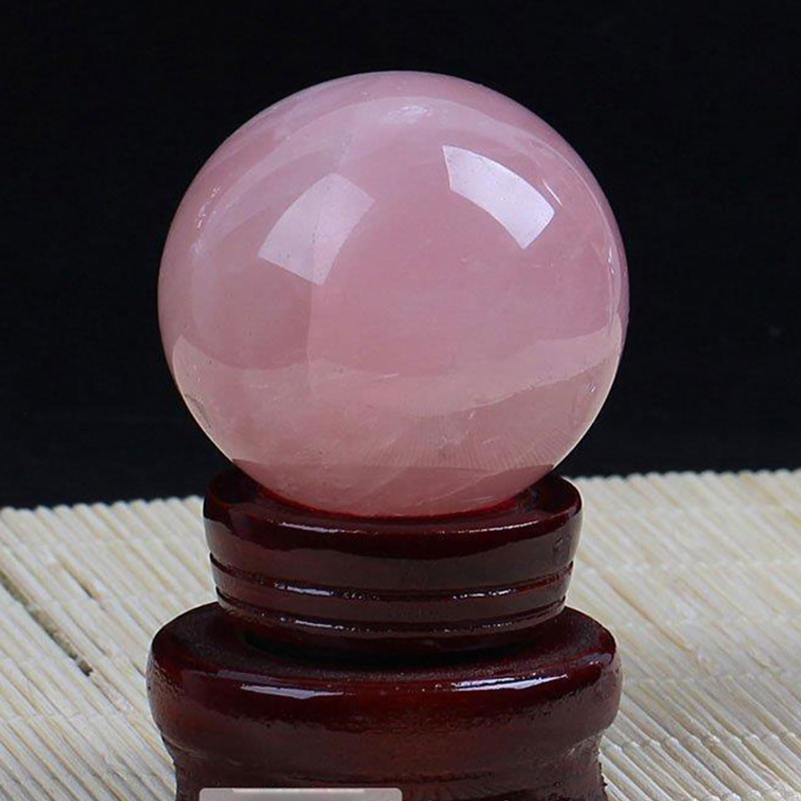 Naturalna kula kwarcu różowego ze stojakiem, kamień miłosny | 100% naturalny kwarc różowy, miłość i miłość własna, czakra serca, Reiki i medytacja, wystrój domu, prezent