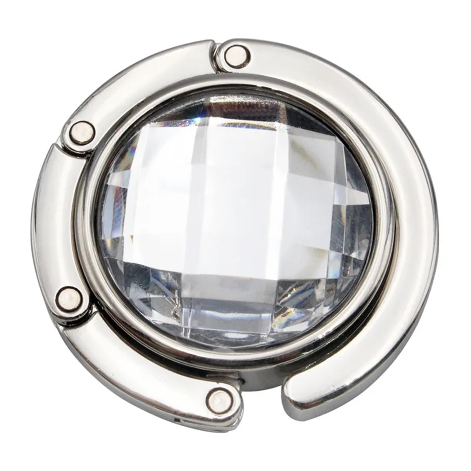 GHHZML Handbag Hooks for Tables Portable Round Hook Table Lattice Crystal Bag Hanger Folding Metal Multifunctional(Color6)