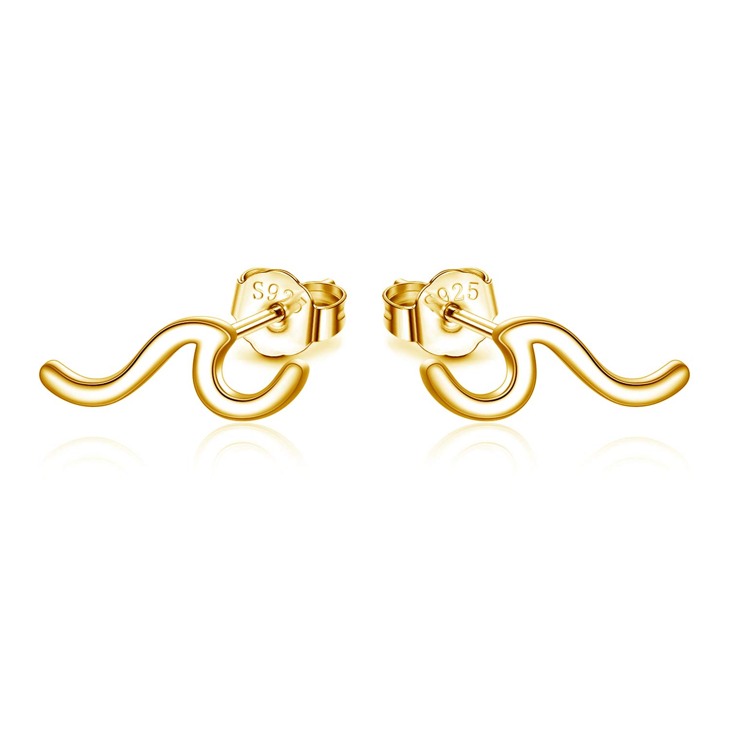 YFN Wave Earrings 925 Sterling Silver Ocean Wave Stud Earrings Ocean Jewelry for Women Girls