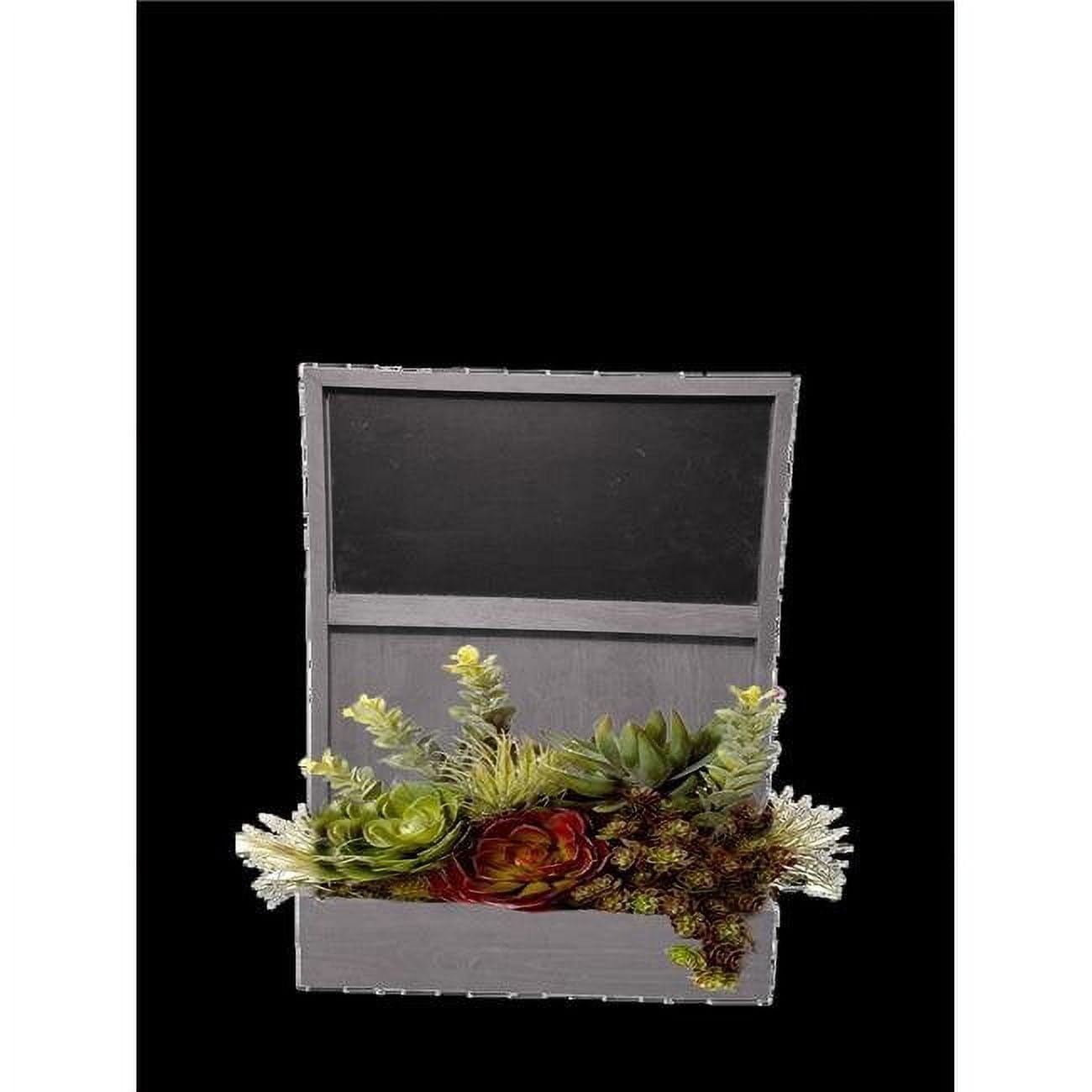 Wall Mounted Chalkboard Key Rack with Planting Tray Barnwood