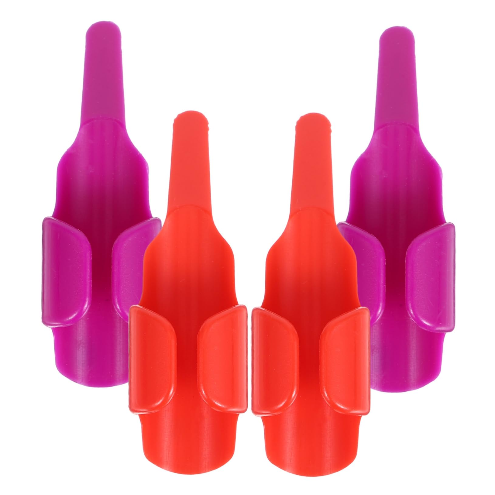 HOMSFOU 4pcs Plastic Sewing Finger Protectors Anti-Slip Hand Sewing Thimble Fabric Ironing Tool Thread Controller for Crafts