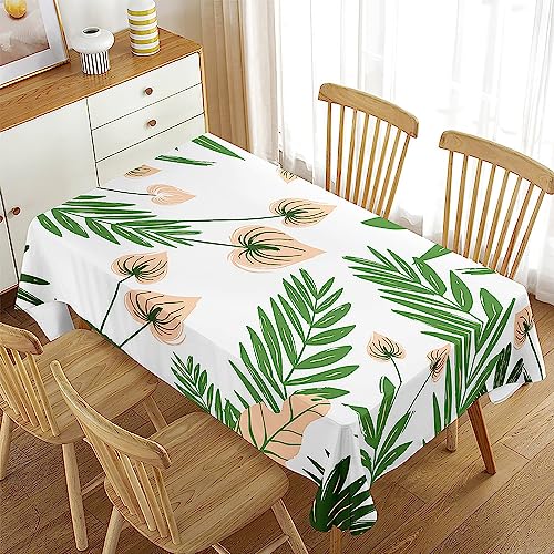 Mateju Manteles Rectangular, Plantas Tropicales Mantel Resistente Mantel Antimanchas Cubierta de Mesa para Interiores,Comedor,Salon, Picnics y Reuniones al Aire Libre (140x160cm,Vainas)