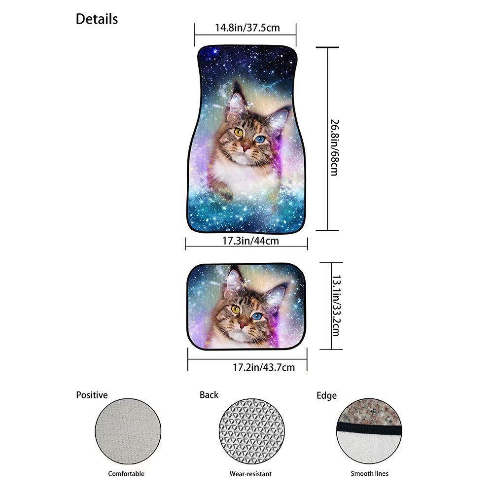 Jeiento Lot de 4 tapis de sol de voiture Dreamcatcher Violet Pour femme Avant et arrière Tapis de sol intérieur pour voiture SUV van Protection universelle Résistant