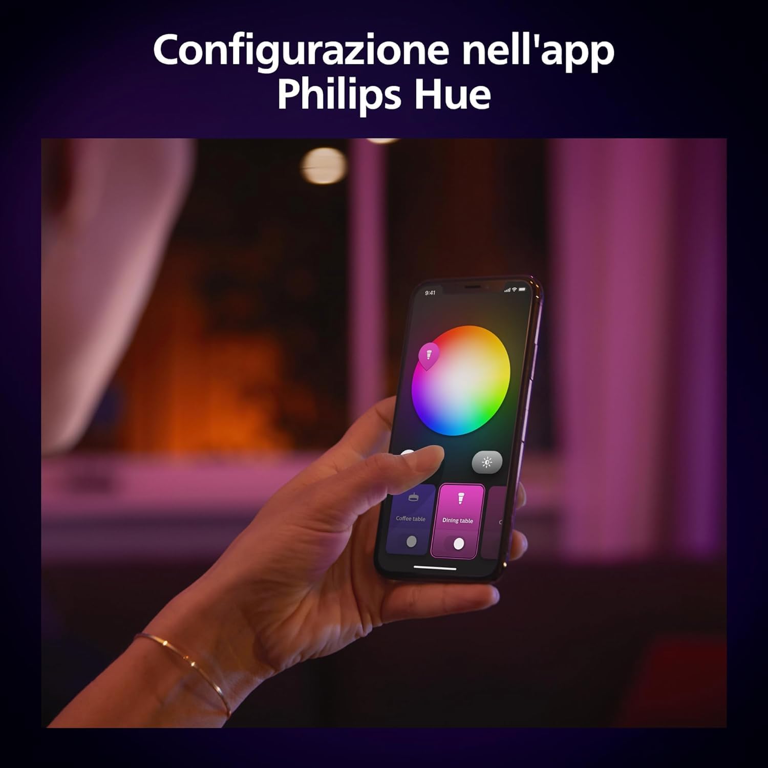 Philips Hue Smart Slim White and Color Ambiance, Luce da incasso, 90 mm, 700 lm, Compatibile con Bluetooth, controllo vocale con Alexa, Apple Home e Google Assistant, bianco, confezione da 3