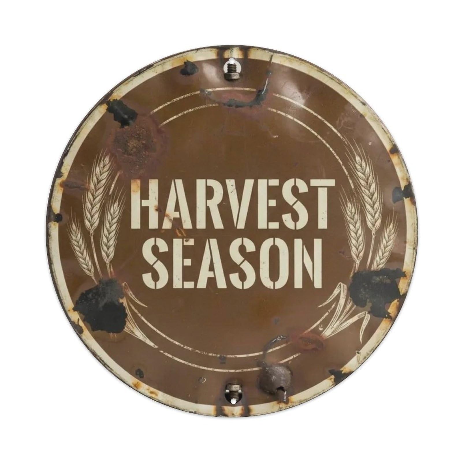 Wheat Ears Symbolize A Bountiful Harvest. Metal Tin Sign Plaque