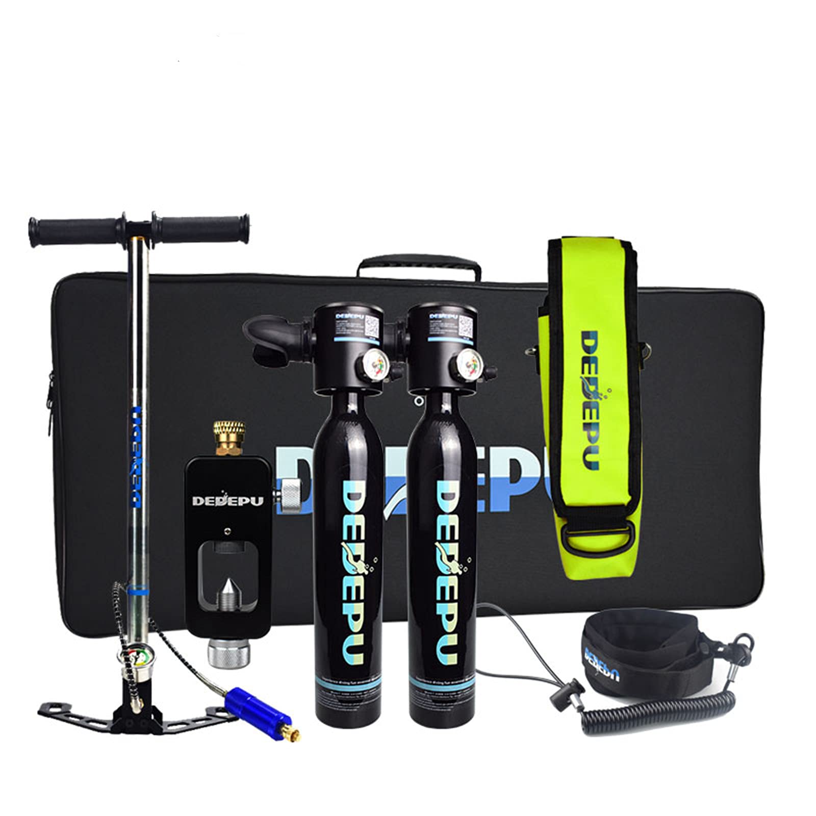 DEDEPU 0.5L Mini Scuba Tank Equipment,Portable Diving Equipment with Scuba Adapter, Lasts 10-15 Minutes, Scuba Oxygen Tank Snorkeling Set for Emergency Backup