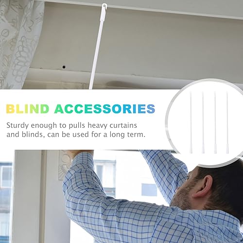 Miniatura 9 de Healifty 4 piezas de agarre largo de aleación de aluminio para cortina de cortina vertical y accesorios para tirar de ciega, gancho para el hogar,