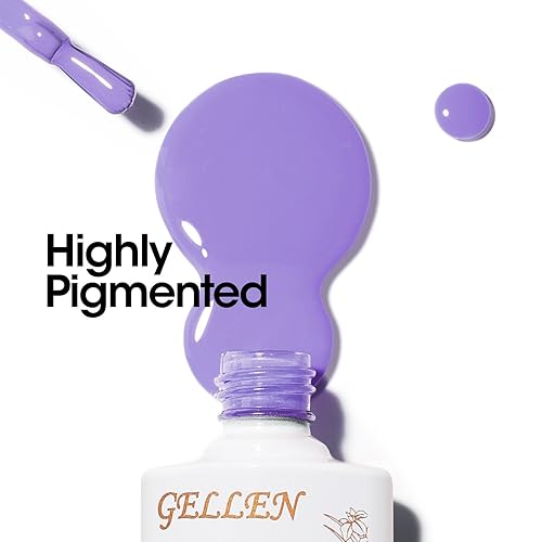 Miniatura 6 de GELLEN Juego de esmaltes de uñas de gel, 6 colores clarooscuro, morado real, rosa, sereno, lavanda, lámpara de uñas de remojo, esmalte de gel de