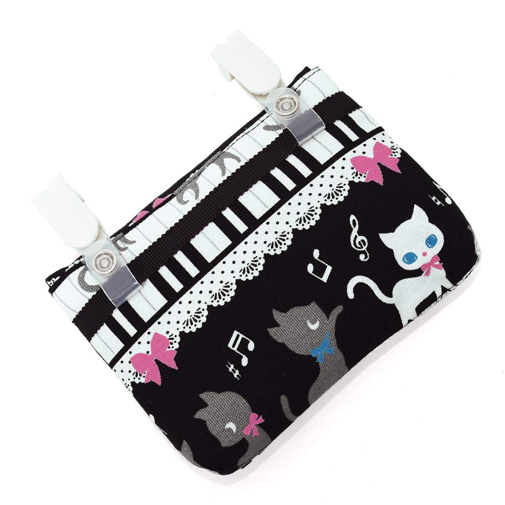 ハンドメイド 移動ポケット 保冷バック 巾着 ピアノ おんぶ 黒