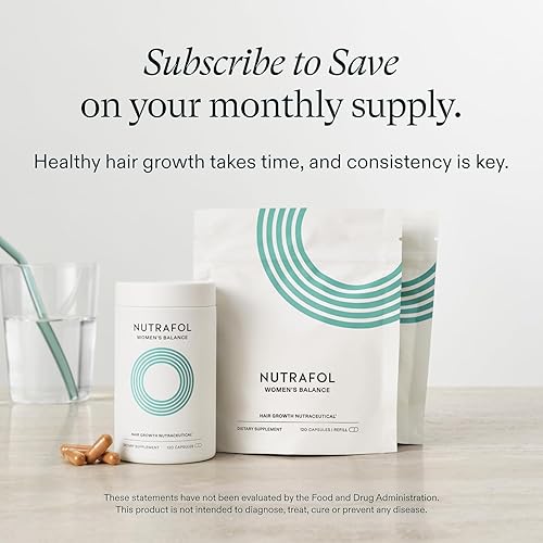 Miniatura 7 de Nutrafol Women's Balance Hair Growth Supplements, for Ages 45+, Clinically Proven for Visibly Thicker Hair and Scalp Coverage, Dermatologist