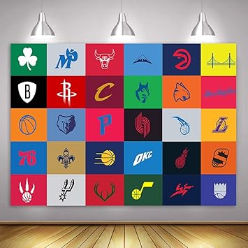 Amazon Co Jp Mtmety 10x7フィート ミニマリスト Nba ロゴ 壁紙 ベストルームイメージ バスケットボール スポーツ チーム ロゴフォトブース小道具 Hxme168 Electronics