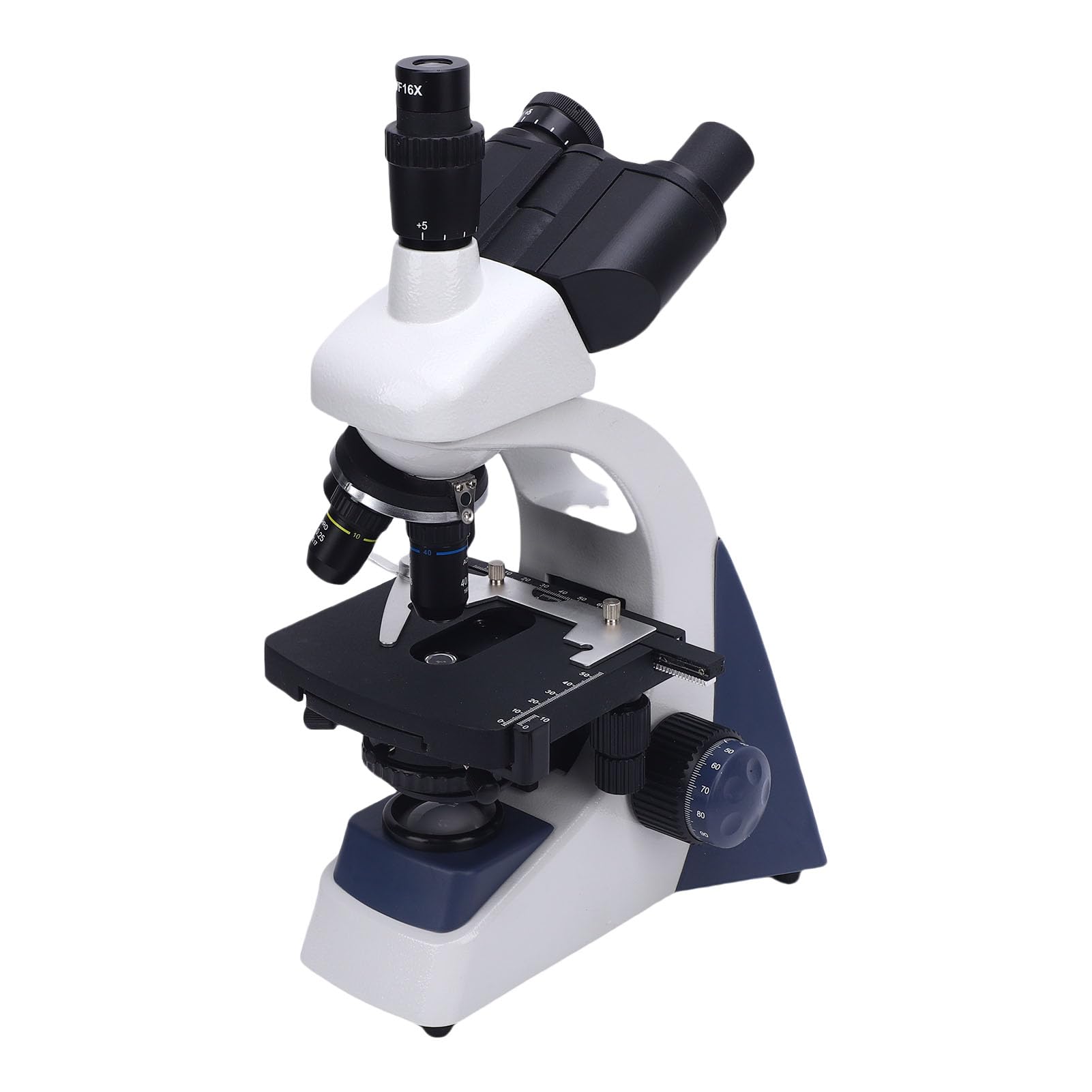 Aramox Biologisches Mikroskop, Trinokulares Labor-Forschungsmikroskop aus Aluminiumlegierung, 40- Bis 1600-fache LED-Beleuchtung, Mechanischer Tisch für Bildung, Biologische Studien und Bildgebung
