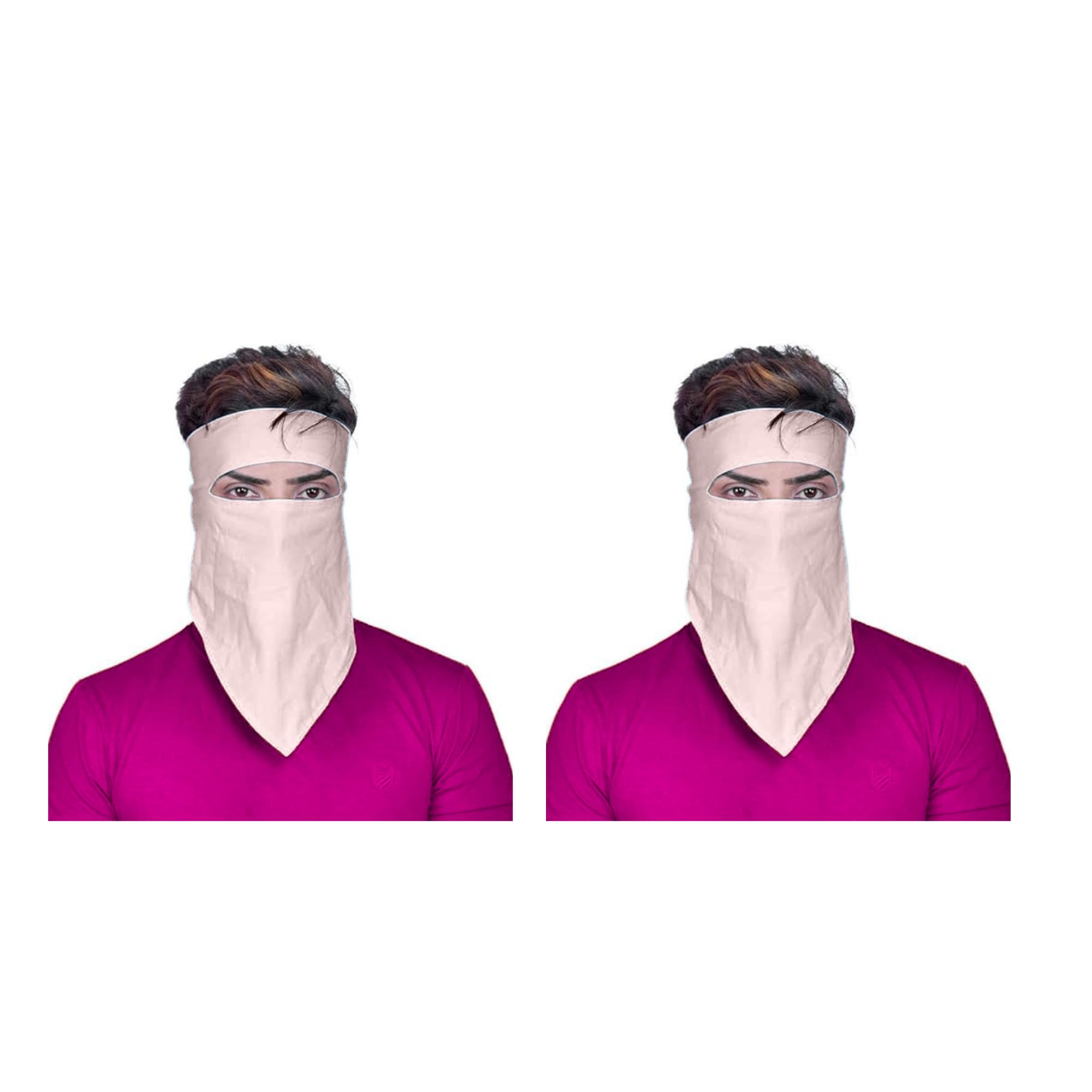 Pack of 2 Pcs Men and Women Cotton Handkerchief/Rumal Reusable Face Mask – Ideal for Scooter and Bike Riders | Protection from Pollution and Sun Rays (Skin Color/Beige)-picture-54