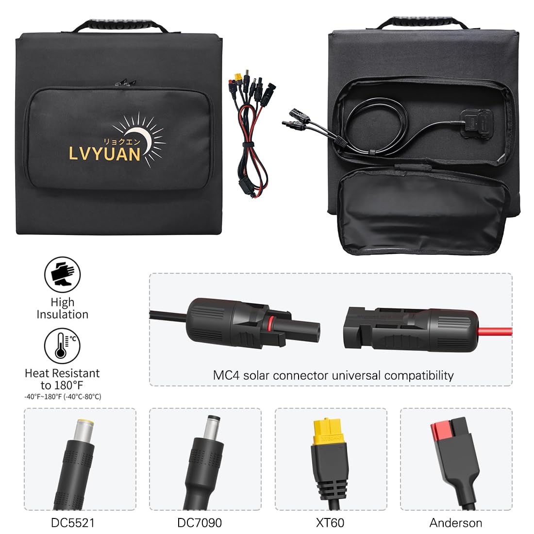 Amazon.co.jp: LVYUAN 120W ポータブルソーラーパネル、24V 折りたたみ