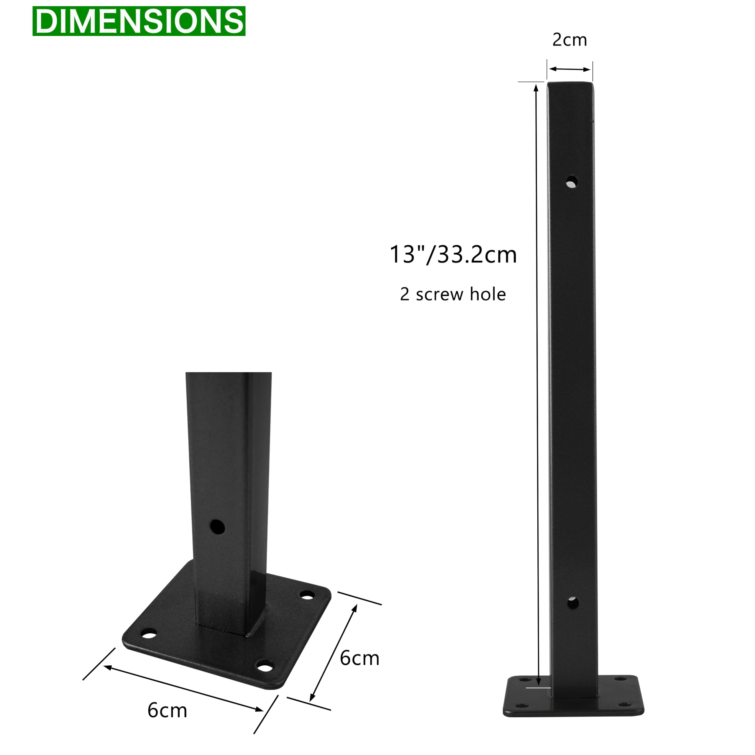 6 Pcs Black Shelf Bracket 13 Inch Heavy Duty Brackets for Shelf Metal Wall Floating Shelving Brackets Industrial Shelf Brackets for Space Saving - Image 2