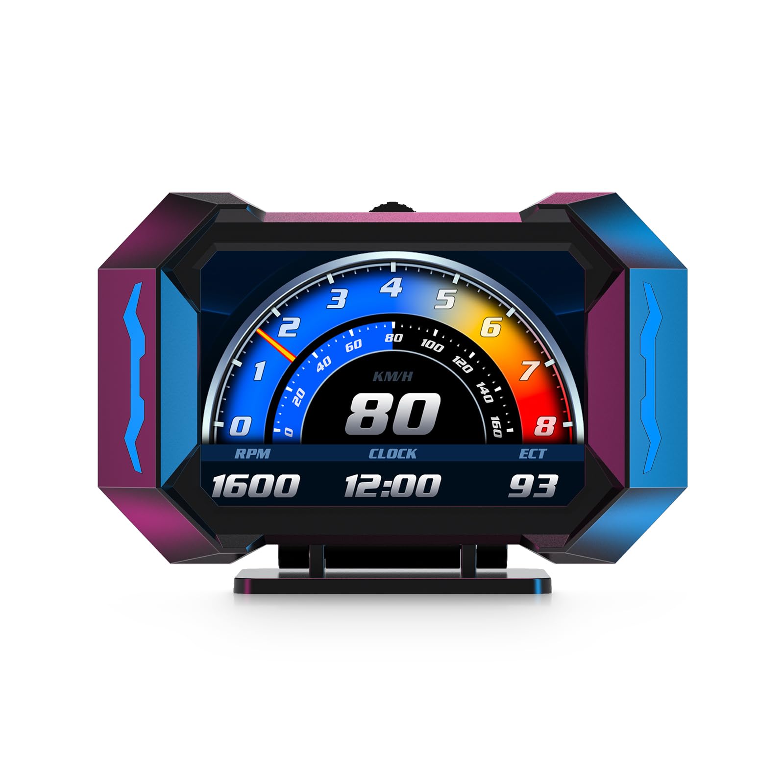 HUD P25 Head-up-Display Auto – Digitaler OBD+GPS Speedometer mit Kühlmitteltemperatur, Kraftstoffverbrauch, Neigungsmesser & Neigungswarnung