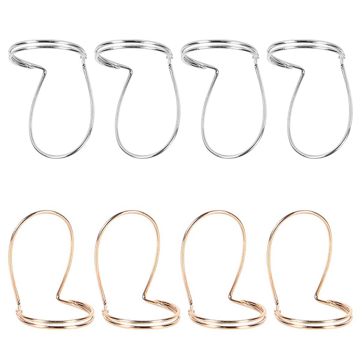 Ensemble de 8 Médiators pour Guitare en Métal Or et Argenté, Solide et Facile à Ranger, Adapté aux Doigts Index pour Guitare Folk et Classique