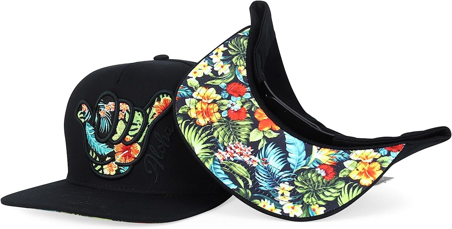 Trendy Apparel Shop Hibiscus Hawaiian Tropical Floral Aloha Embroidered Snapback Cap - Image 5