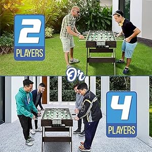 SereneLife Full Size Foosball Table, 48" Foose Ball Set with 2 Mini Footballs, Score Keeper, Solid and Sturdy Legs, Soccer Table for Home, Family, Kids, Adults - Foldable or Standard SereneLife Full Size Foosball Table 48 Foose Ball Set with 2 Mini Footballs Score Keeper Solid and Sturdy Legs Soccer Table for Home Family Kids Adults Foldable or Standard
