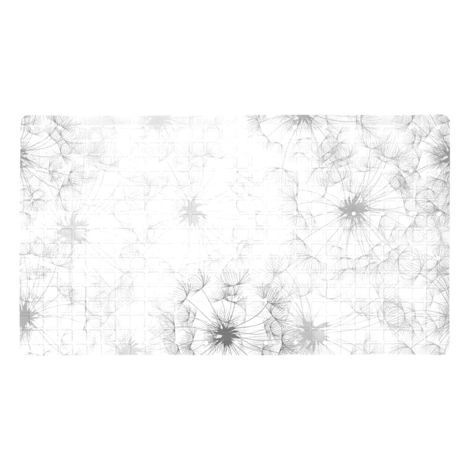 Tapis de bain pour s'asseoir antidérapant avec ventouses et motif pissenlit