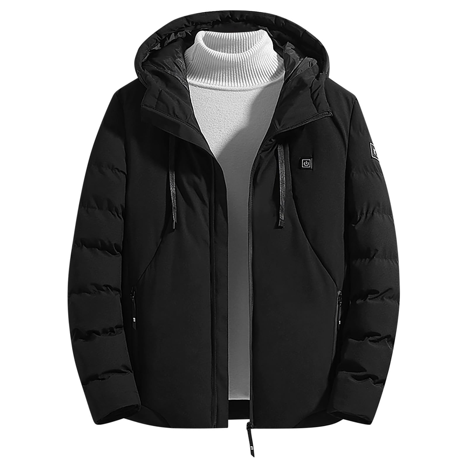 Veste Chauffante Avec Capuche Pour Homme Et Femme,Doudoune Chauffant Électrique Lavable,Manteau Hiver Chaude Avec 2 Niveaux De Chauffage Et 15 Zones Chauffage,Manteaux Imperméable Chaud Épais