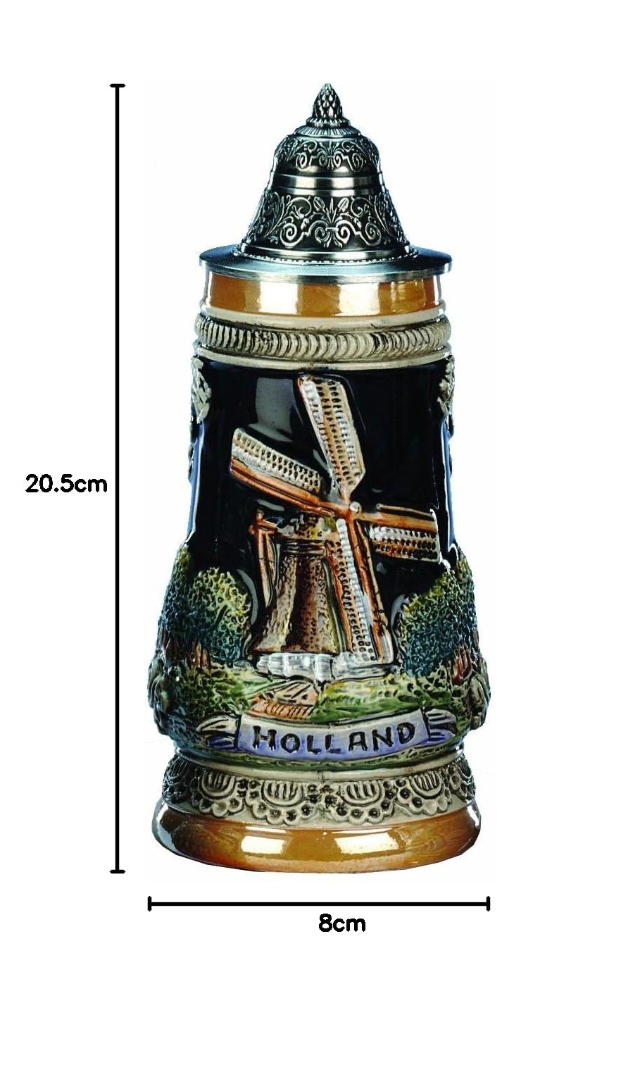 KING Jarra de cerveza alemana Holanda, jarra 0,25 litros KI 305 0,25L Holland
