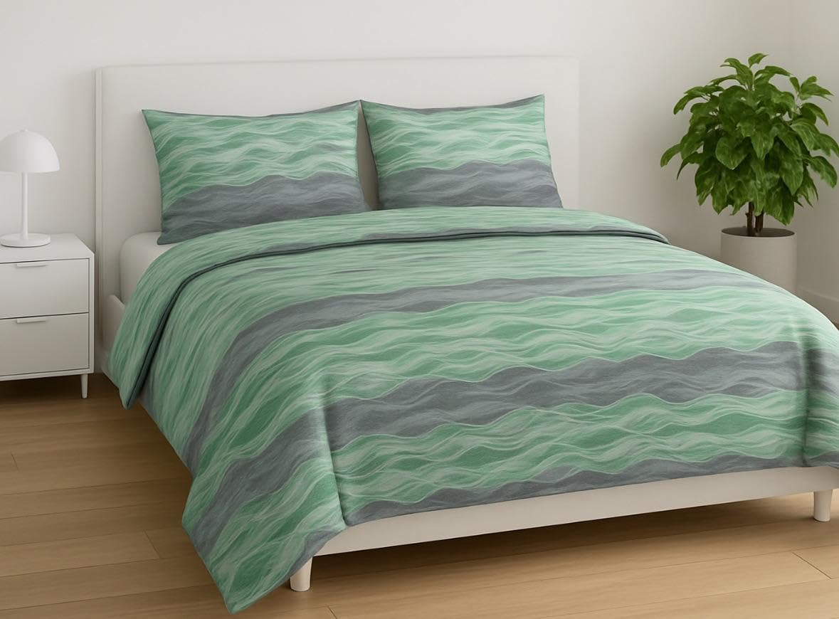 L'Emporio Casa Set Lenzuola in Flanella, Cotone Italiano 100% Pettinato, Anti-Pilling Varie Misure (Pretty Verde, Matrimoniale)