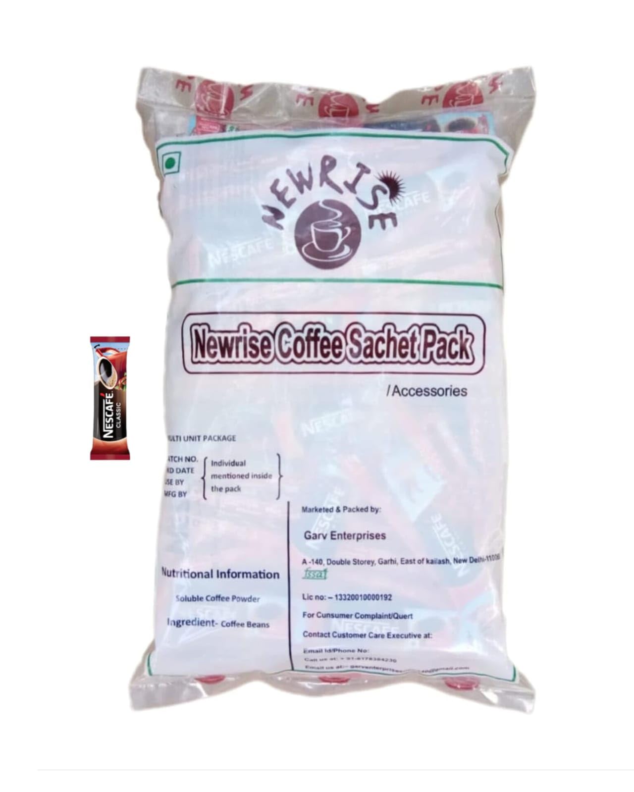 New Rise Coffee Sachet 500 Pcs | Instant Coffee Sachet