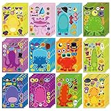 Make a Monster Face Stickers 48PCS Halloween Stickers for Kids Make Your Own Little Monster Sticker Sheets Halloween Theme Crafts Party Game Birthday School Classroom Reward Gift
