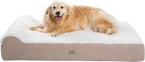 Cama ortopédica jumbo para perros grandes, cama para perro de espuma viscoelástica de 7 pulgadas de grosor con funda de almohada extraíble, lavable