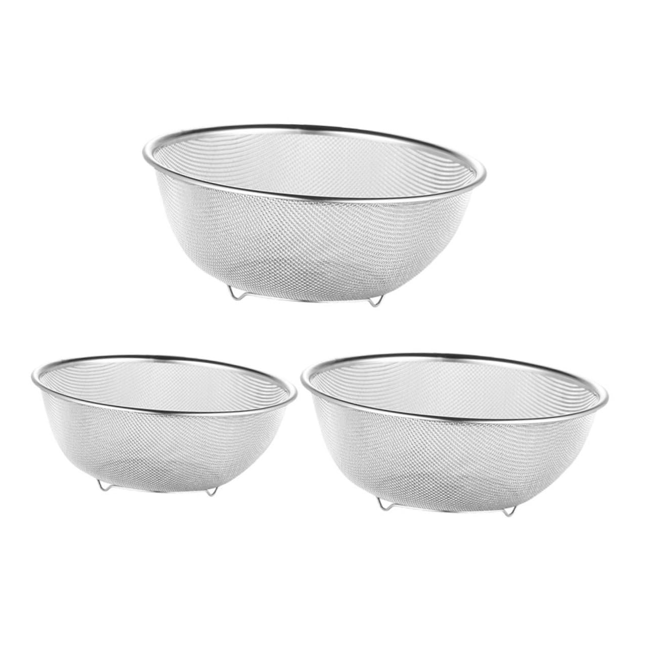 Scolapasta da Lavandino in Acciaio Inossidabile, Rete Inox a Maglia Fine, Set per Frutta, Verdura e Riso, Filtro Acqua