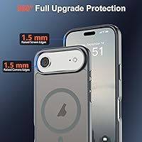 Vista 797 de SUPFINE - Funda magnética para iPhone 13 Pro Max (compatible con MagSafe), (protección contra caídas de grado militar de 10 pies), delgada, Negro