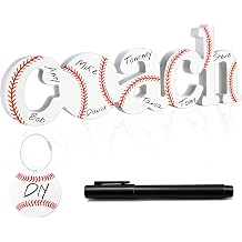 Baseball Coach Gifts, Signable Wood Plaque with Marker Pen & Luggage Tag, End of Season Thank You Appreciation for Men Women Coach, Senior Night Baseball Team Gift Signed by Players