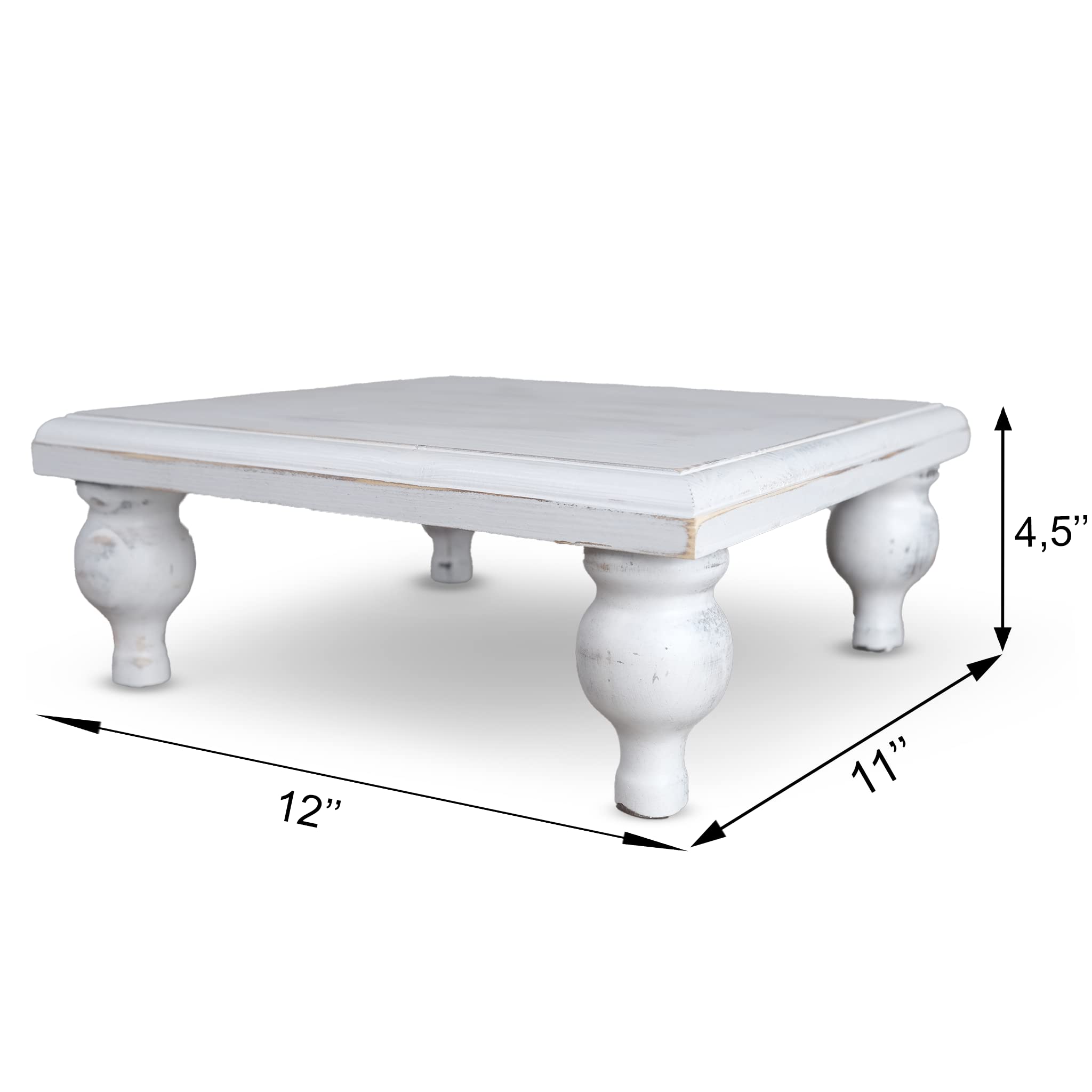 Beltram Wooden Risers for Display Wood Risers for Decor - Display Riser Stand for Farmhouse Kitchen Decor, Farmhouse Bathroom Decor, Kitchen Counter Decor, Kitchen Island Decor White