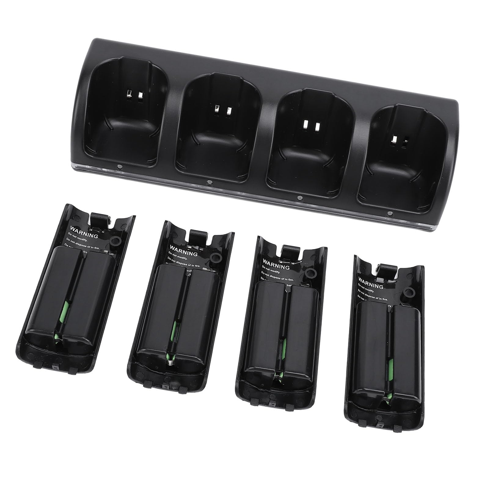Generic Station de Chargeur de Batterie Rechargeable, Paquet de 4, pour Télécommandes, Station d'accueil pour Contrôleur sans Fil (Black)